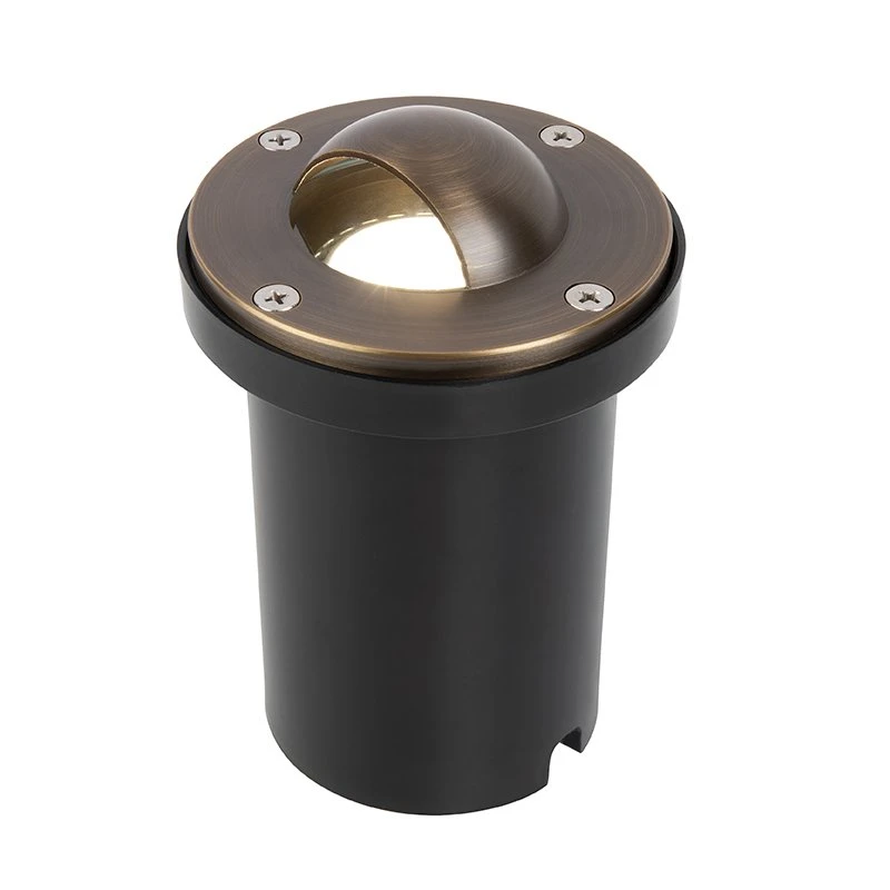 Brass LED Ready Eyelid In-Ground Well Light - Optional MR16 Bulb - 2700K / 3000K / 4000K / 6500K