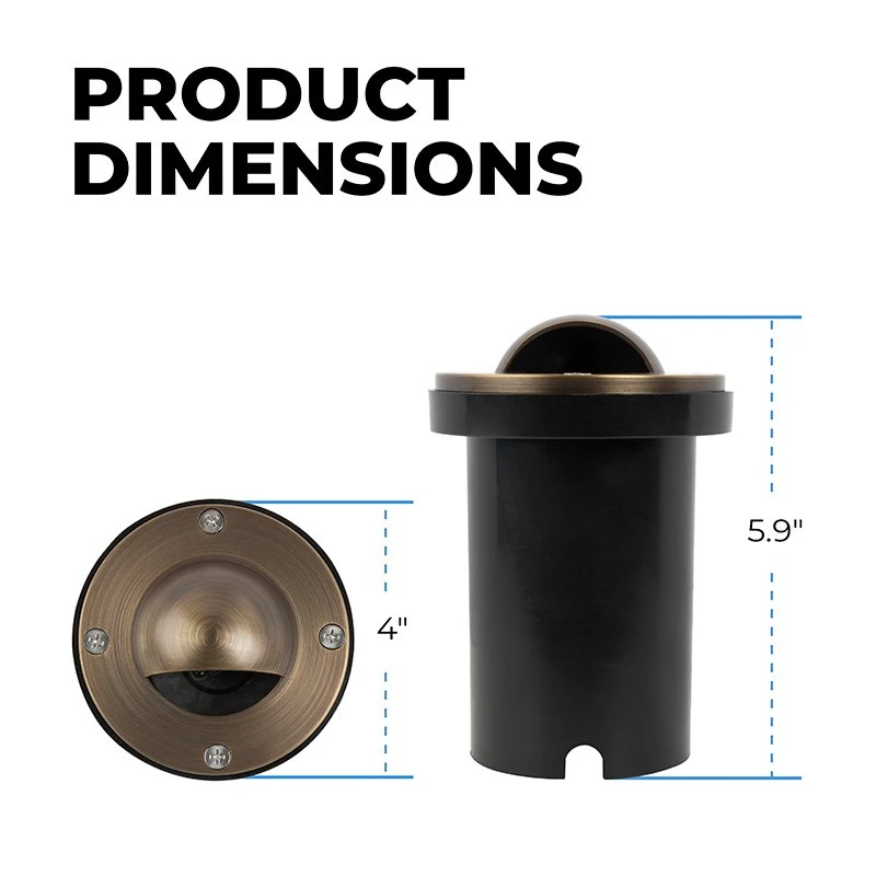 Brass LED Ready Eyelid In-Ground Well Light - Optional MR16 Bulb - 2700K / 3000K / 4000K / 6500K - Image 2