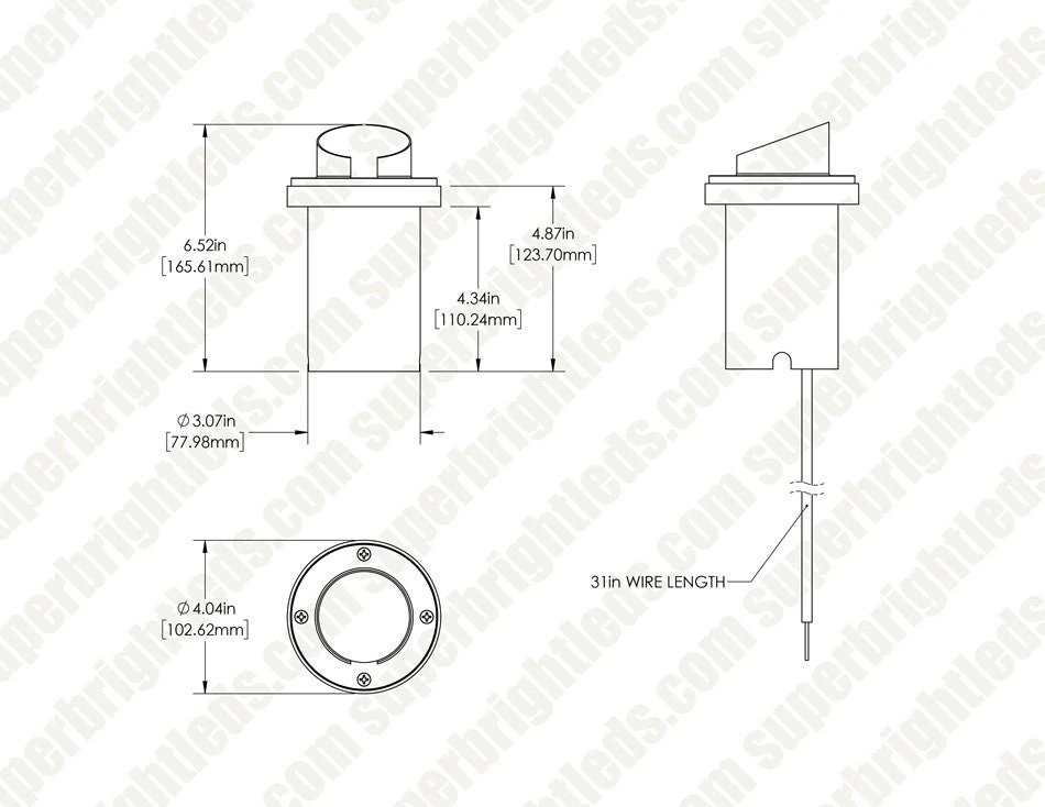 Brass LED Ready Hooded In-Ground Well Light - Optional MR16 Bulb - 2700K / 3000K / 4000K / 6500K - Image 4