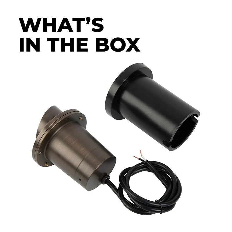 Brass LED Ready Hooded In-Ground Well Light - Optional MR16 Bulb - 2700K / 3000K / 4000K / 6500K - Image 3