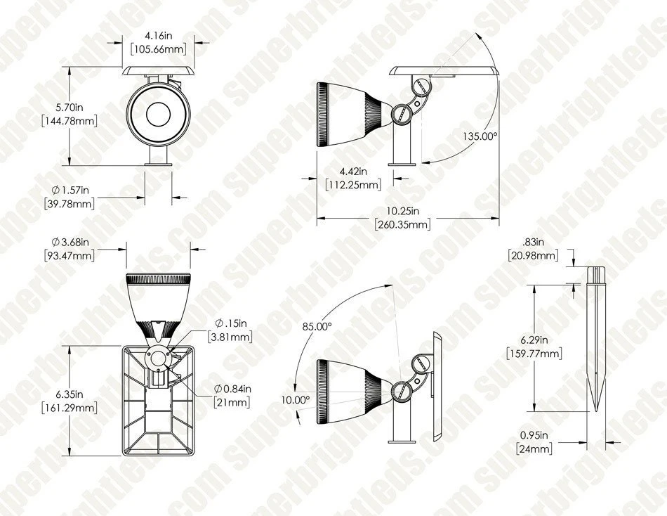 LED Solar Flood Light - Dusk-to-Dawn Photocell - 120-Degree Beam Angle - Stake Included - 3000K - Image 10