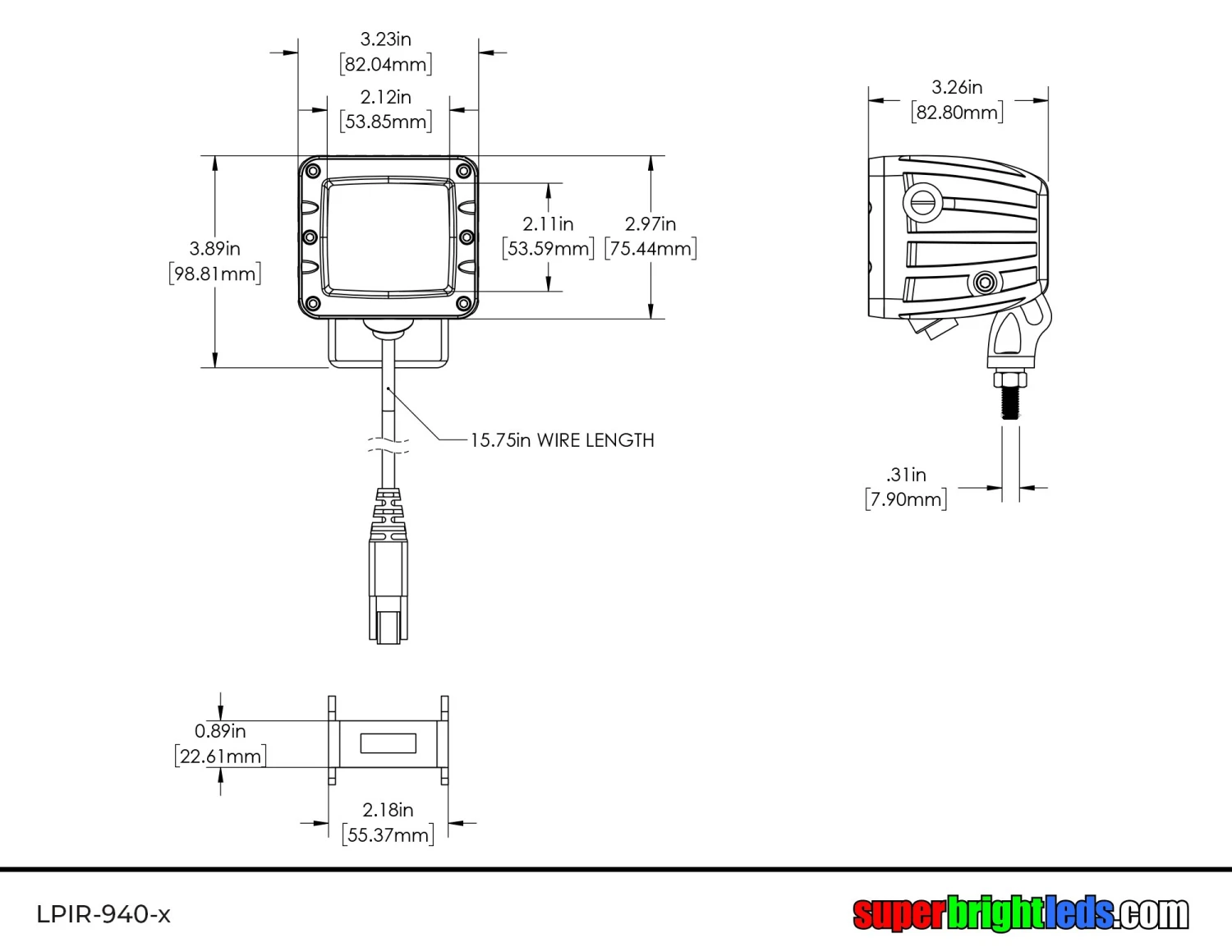 2” 940nm Off-Road Infrared LED Light Pod - Flood Beam - 2-Pack - Image 5