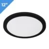 12" LED Downlight - Matte Black Magnetic Trim - 24W Flush Mount Ceiling Light - 125W Incandescent Equivalent - Dimmable - 1,920 Lumens - 3000K / 4000K