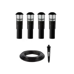 LED Landscape Lighting Expansion Kit - 4 Mini Bollard Lights - Warm White