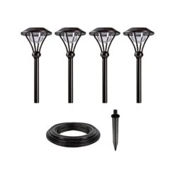 LED Landscape Lighting Expansion Kit - 4 Mini Post Top Path Lights - Warm White