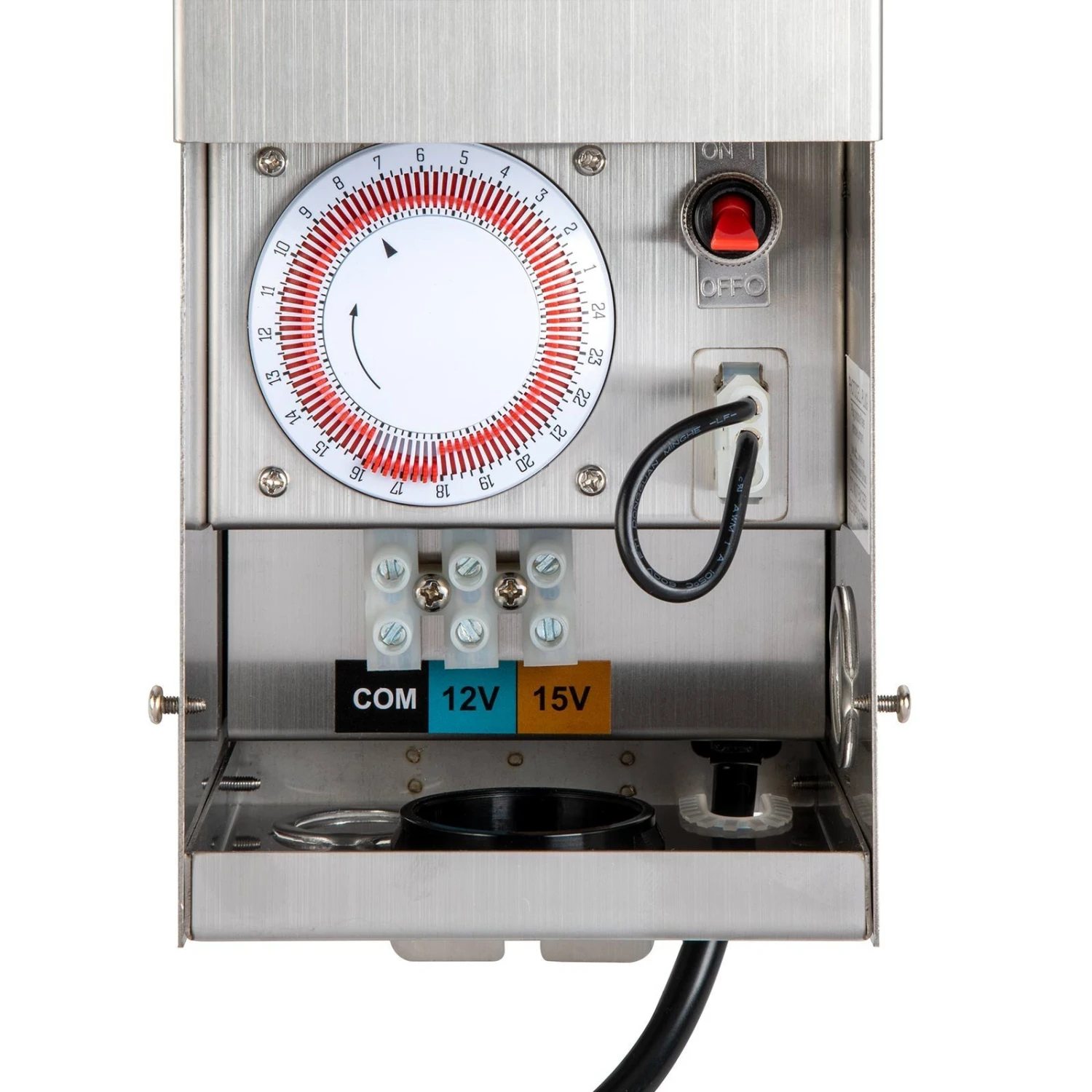 DiodeDrive® 75W Low Voltage Stainless Steel Transformer With Timer - Multi-Tap 12V / 15V Output - Image 4