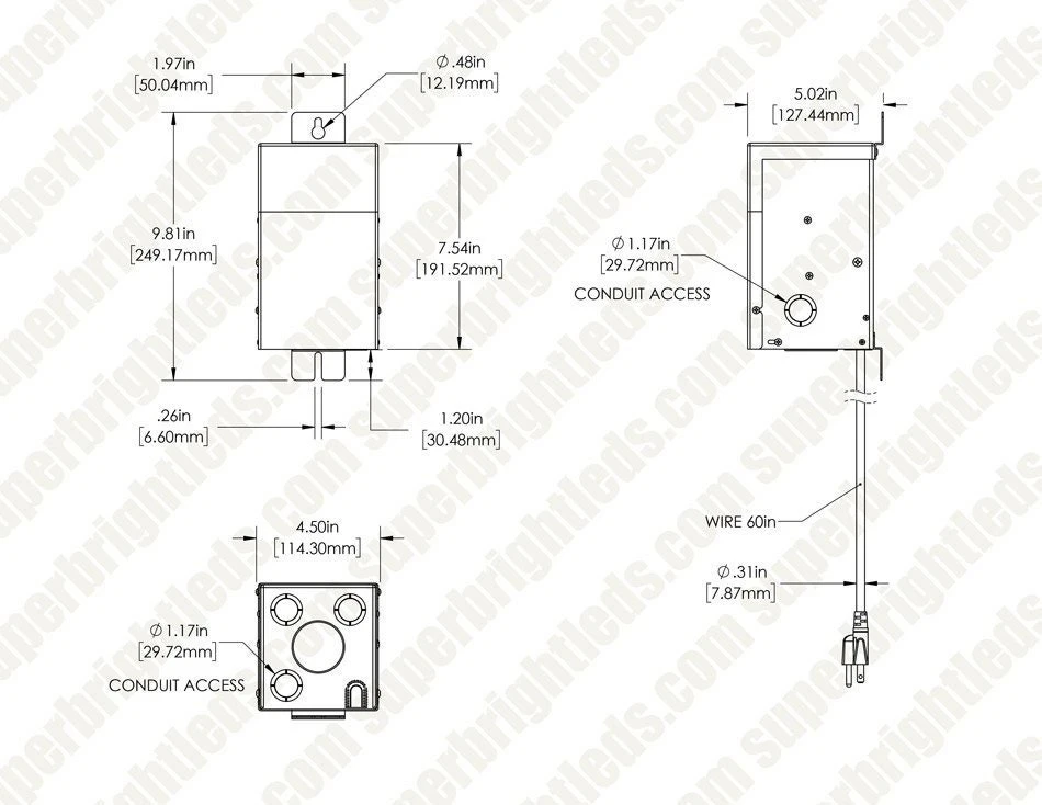 DiodeDrive® 75W Low Voltage Stainless Steel Transformer With Timer - Multi-Tap 12V / 15V Output - Image 6