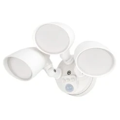 30W Integrated LED Motion Sensor Light - 2,700 Lumens - Adjustable 3 Head Security Light - 4000K - Natural White With Bronze Finish