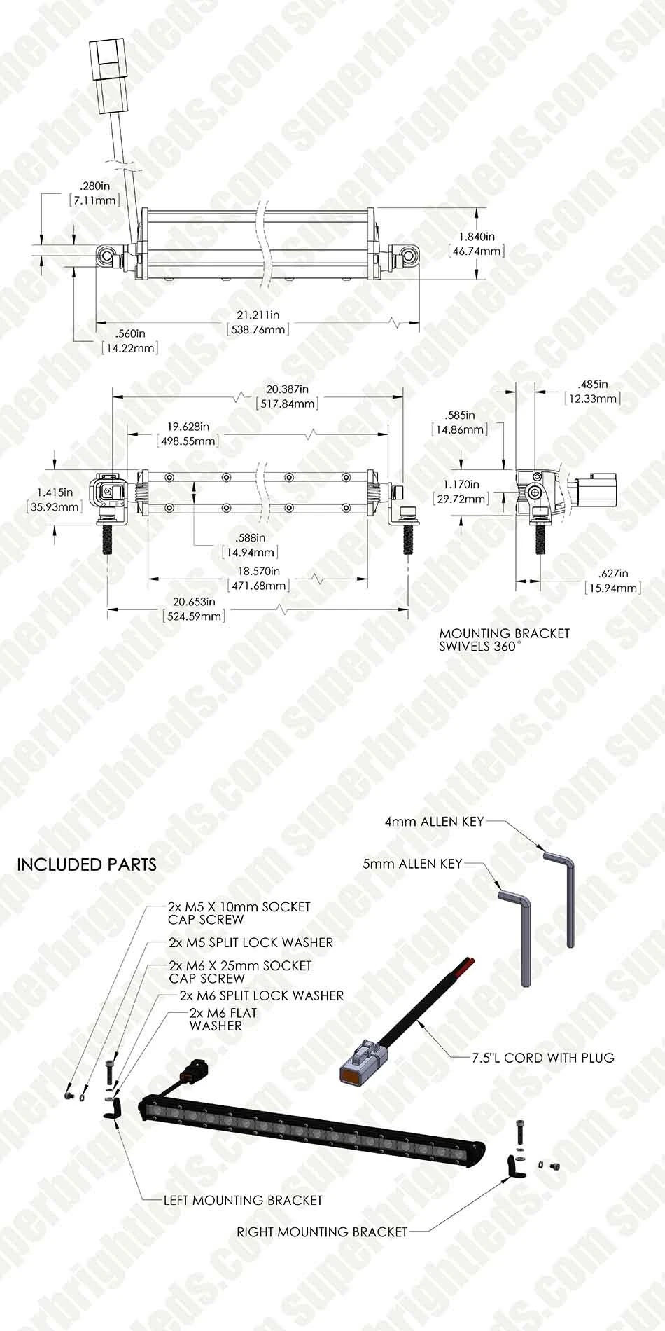 20" Slim Series Off-Road LED Light Bars - 54W - 5,000 Lumens - Image 13