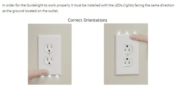 SnapPower SafeLight Duplex Outlet Cover Plate - Sliding Outlet Cover - Integrated LED Automatic On/Off Lighting - White Finish - 4000K - Image 5