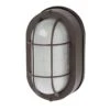 Integrated LED Bulkhead Light - Bronze Indoor / Outdoor Wall Sconce - 780 Lumens - 3000K / 4000K