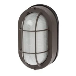 Integrated LED Bulkhead Light - Bronze Indoor / Outdoor Wall Sconce - 780 Lumens - 3000K / 4000K