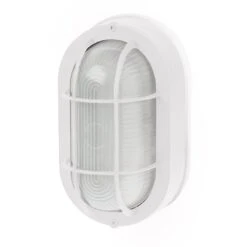 Integrated LED Bulkhead Light - White Indoor / Outdoor Wall Sconce - 780 Lumens - 3000K / 4000K