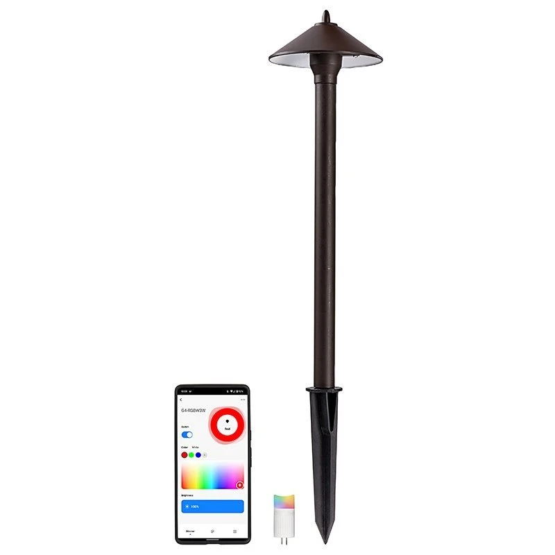 Landscape LED Ready Cone Shade Path Light - Optional G4 RGBW Smart Bulb - Alexa / Google Assistant / Wi-Fi Compatible / Bluetooth Controller - Image 2