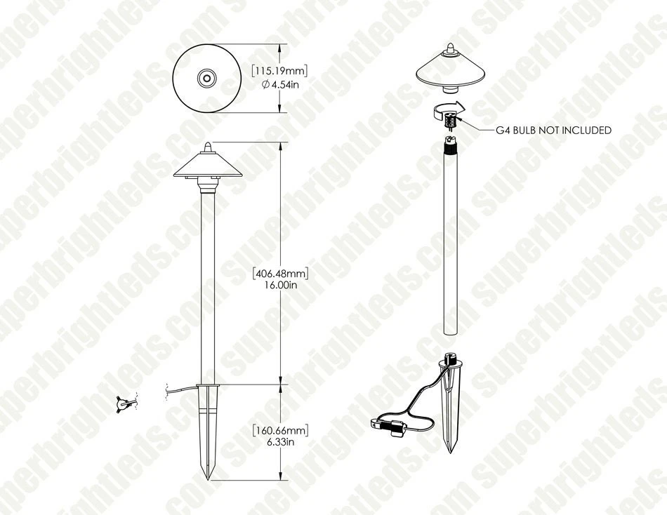LED Landscape Lighting Expansion Kit - 4 Cone Shade Path Lights - Cool White - Image 10