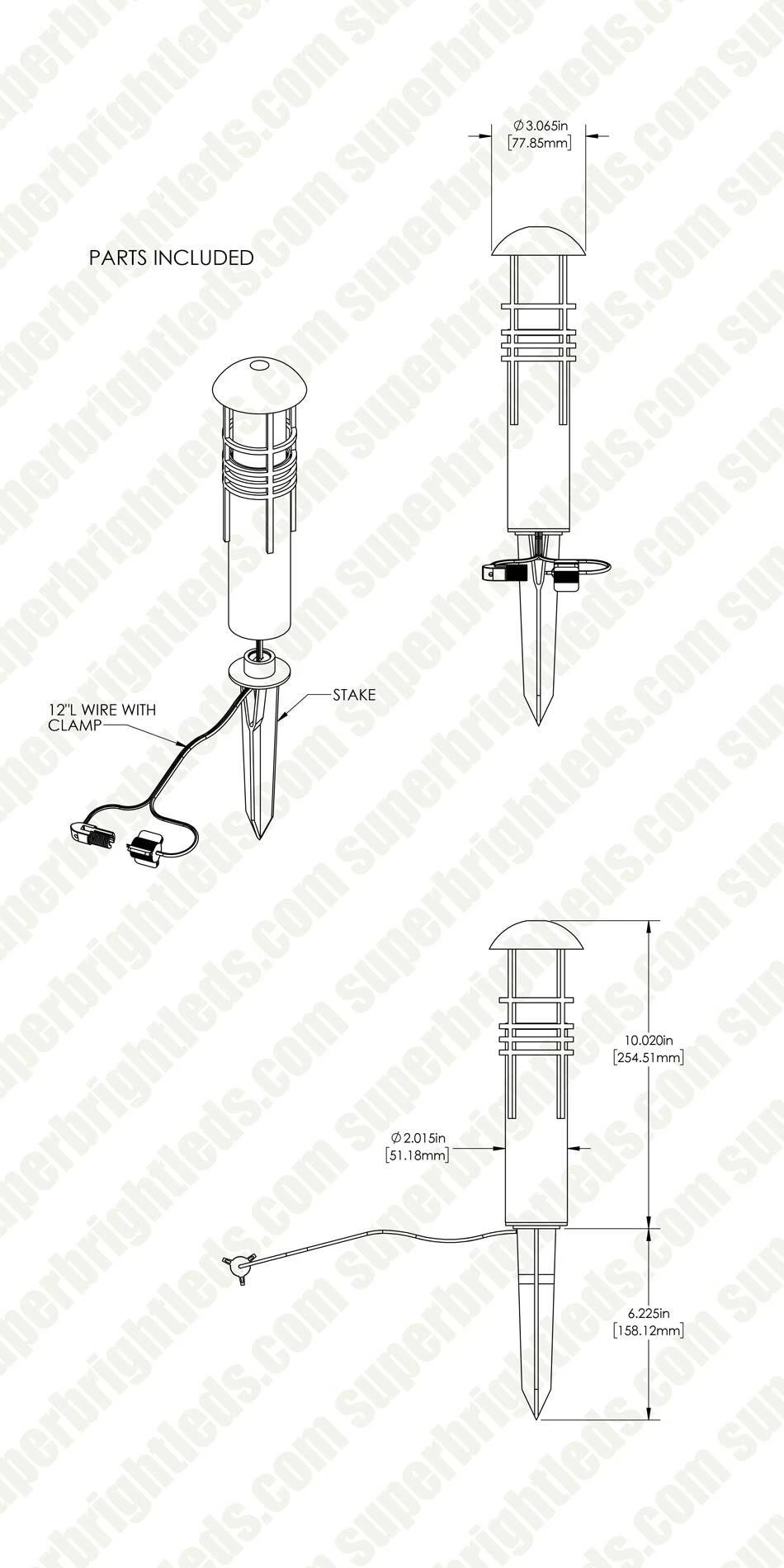 Landscape LED Path Lights - Mini Bollard Style - 1 Watt - Warm White - Image 11