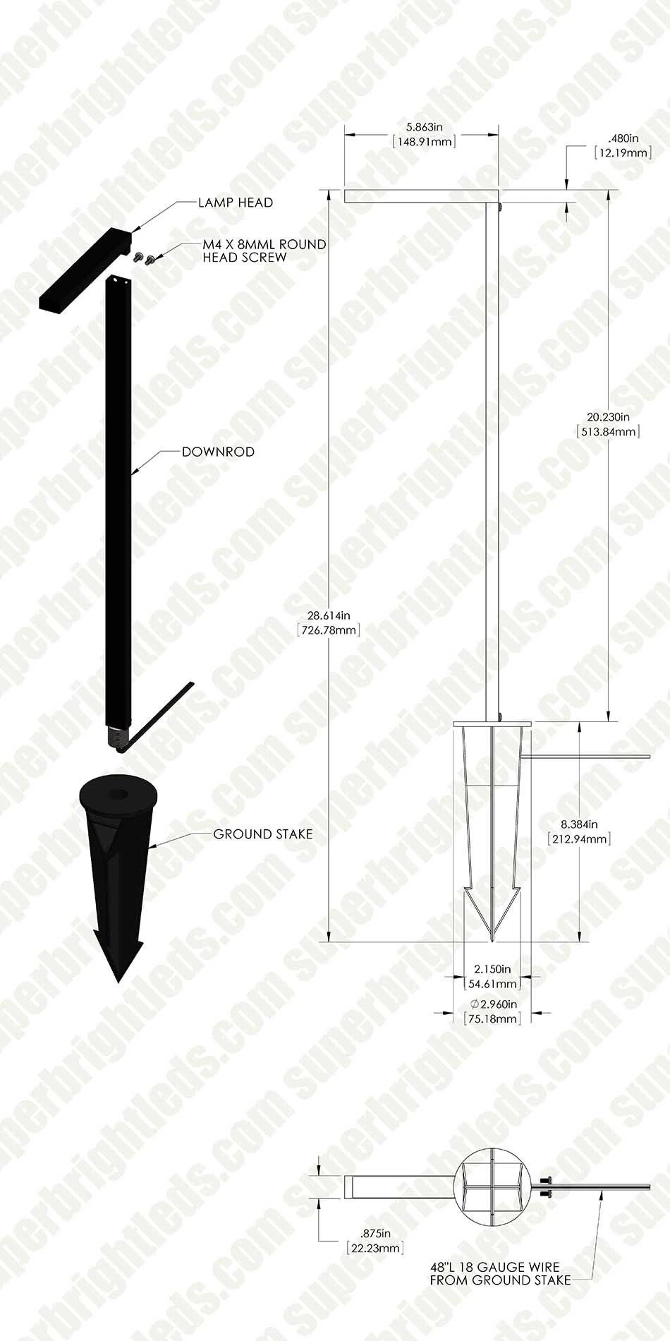 Landscape LED Path Lights With Offset Linear Light Head - 3 Watt - Image 13