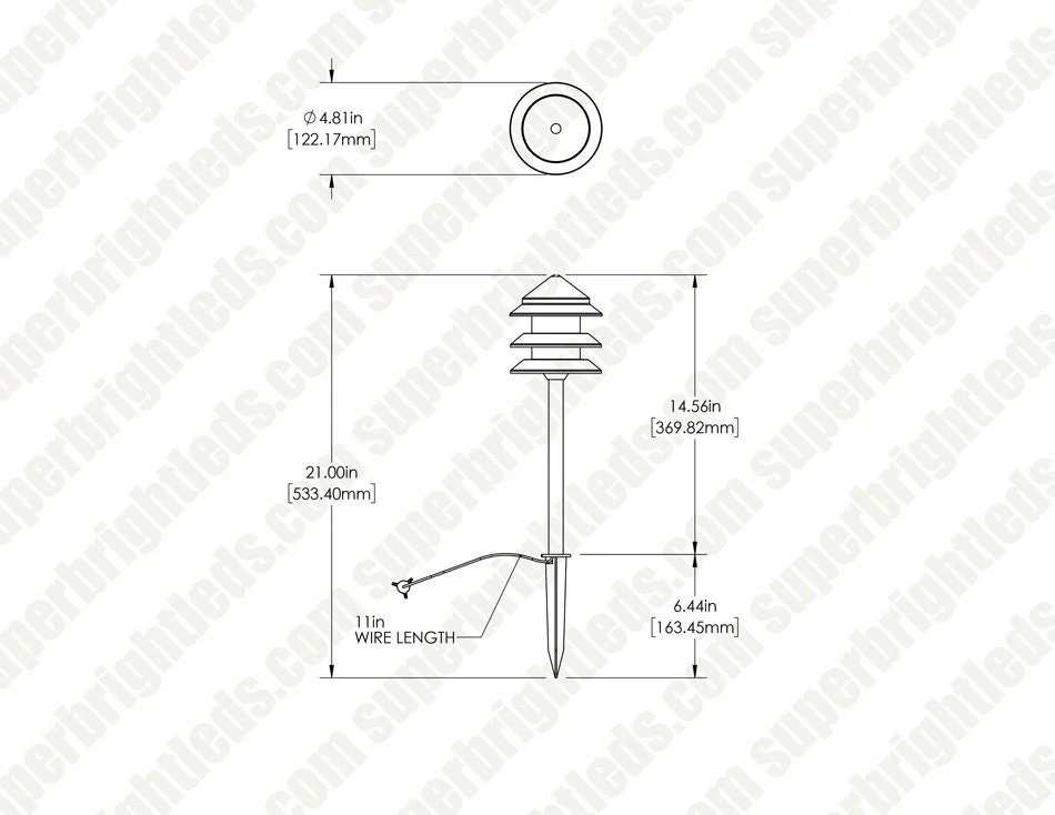 Landscape LED Path Lights With Triple Tier Pagoda Style Light Head - 1 Watt - Warm White - Image 9