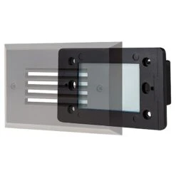 120V LED Step Light - Louvered Faceplate - Bronze - 3000K - 6-Pack