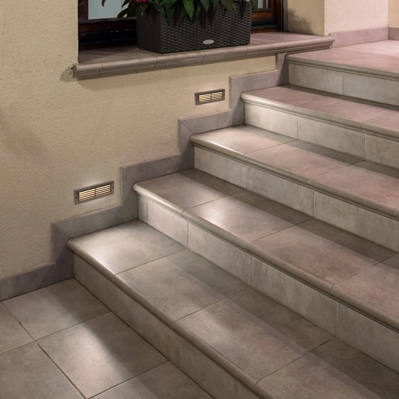 4W Low Voltage Brass Landscape LED Step Light - Thin Louvered Faceplate - 12V - 2700K / 3000K - Image 6