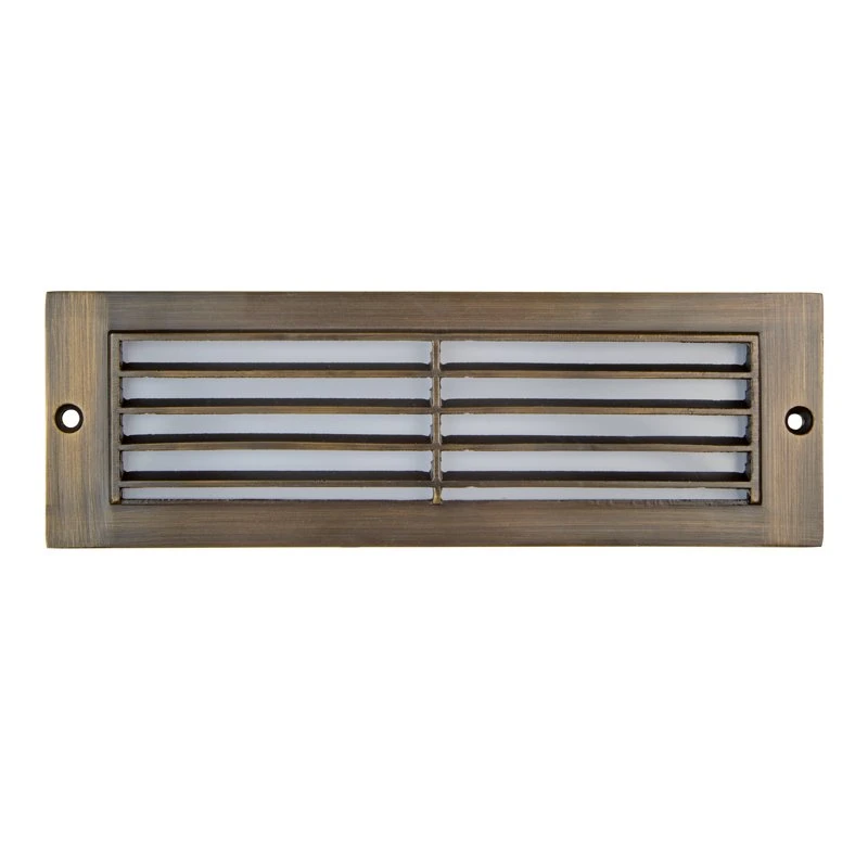 4W Low Voltage Brass Landscape LED Step Light - Thin Louvered Faceplate - 12V - 2700K / 3000K - Image 2