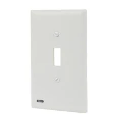 SnapPower SwitchLight Toggle Switch Cover Plate - Integrated LED Lighting - Automatic On/Off Sensor - White Finish - 4000K