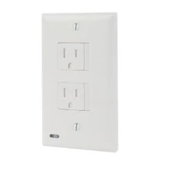 SnapPower SafeLight Décor Outlet Cover Plate - Sliding Outlet Cover - Integrated LED Automatic On/Off Lighting - White Finish - 4000K