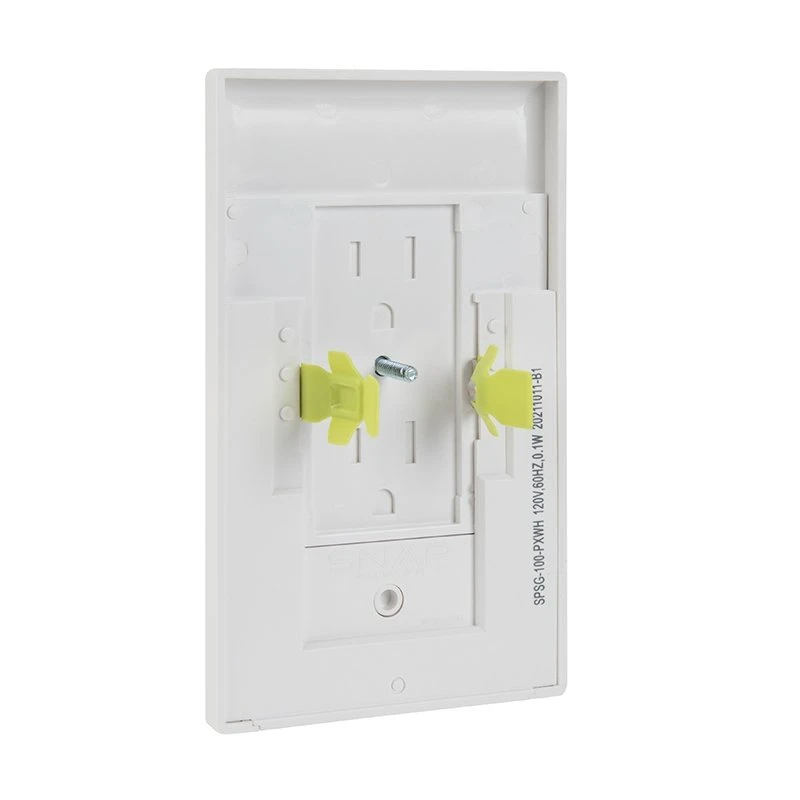 SnapPower SafeLight Duplex Outlet Cover Plate - Sliding Outlet Cover - Integrated LED Automatic On/Off Lighting - White Finish - 4000K - Image 4