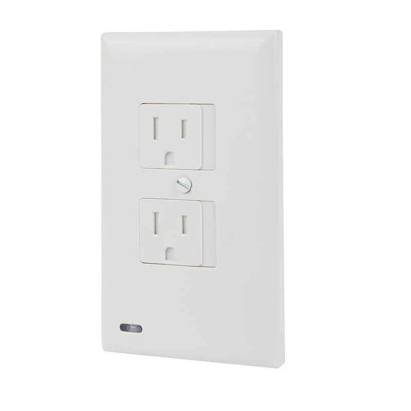 SnapPower SafeLight Duplex Outlet Cover Plate - Sliding Outlet Cover - Integrated LED Automatic On/Off Lighting - White Finish - 4000K