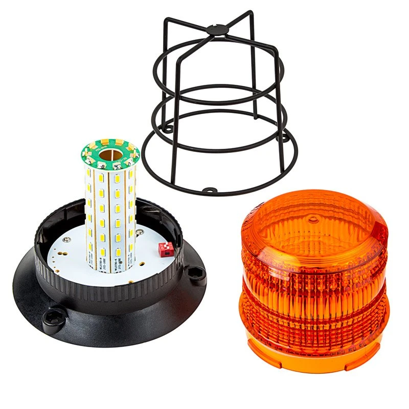 4-3/4" Amber LED Strobe Light Caged Beacon - Amber - Image 5