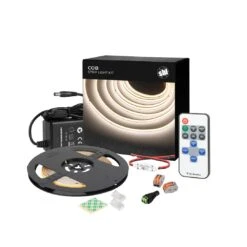 White LED COB Strip Light Kit With Wireless RF Remote - 6500K