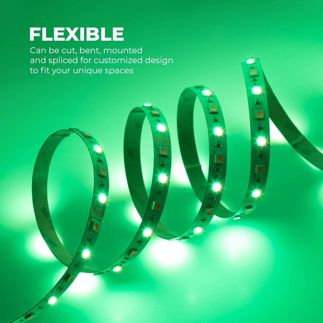 RGBW LED Strip Kit - Color Changing + White LED Tape Light - 5m - Wireless RF Remote - Image 5