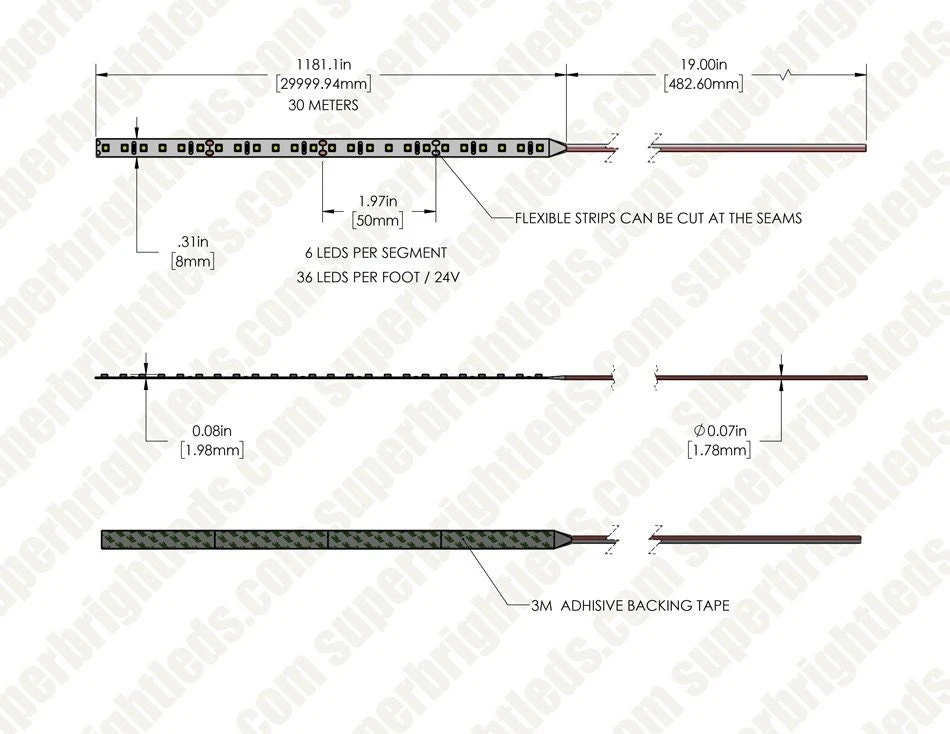 30m White LED Strip Light - Eco Series Tape Light - Contractor Reel - 24V - IP20 - Image 10