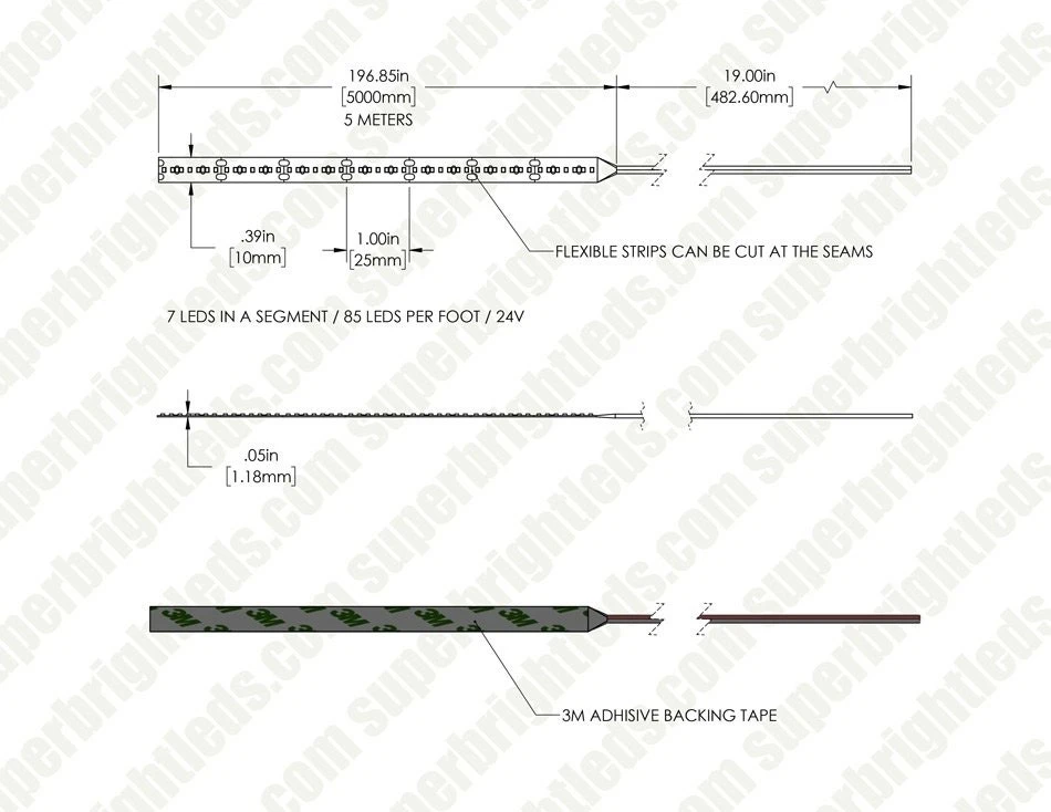 5m White LED Strip Light - Lux Series LED Tape Light - High CRI - 24V - IP20 - Image 10