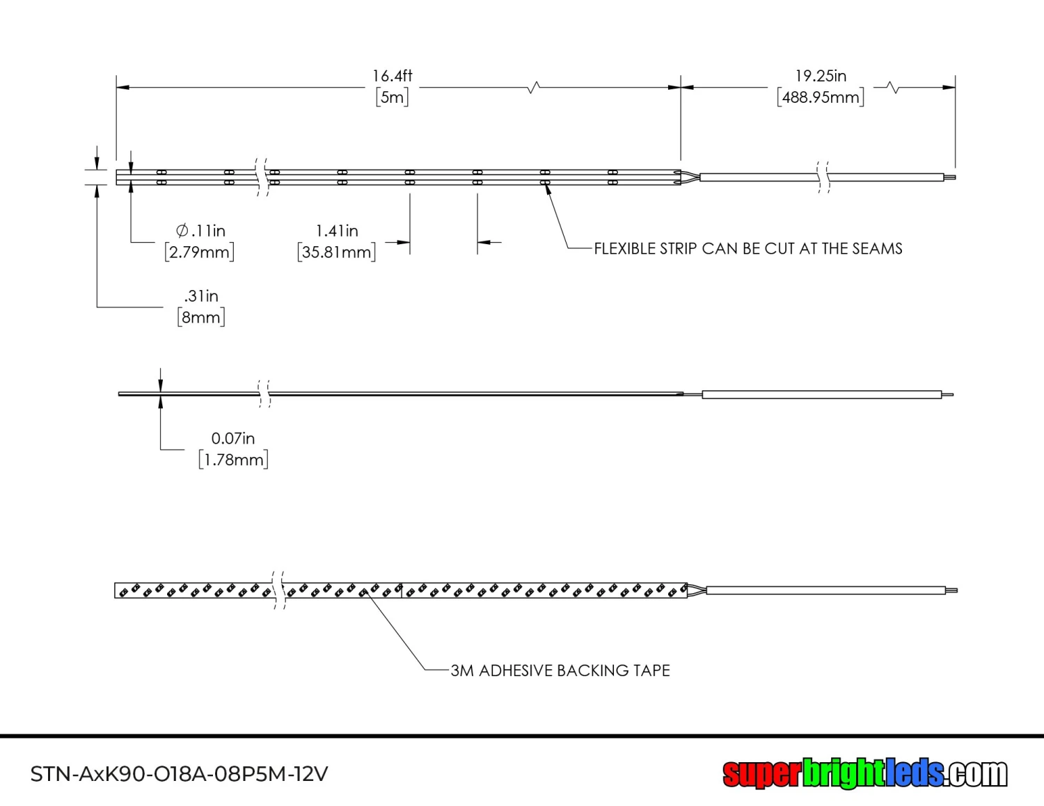 5m White COB LED Strip Light - COB Series LED Tape Light - High CRI - 24V - IP20 - Image 12