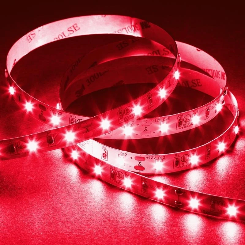 5m Single Color LED Strip Light - HighLight Series Tape Light - 12V/24V - IP20 - Red - 196.9in (16.40ft) - Image 2