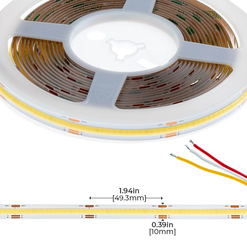 5m Tunable White COB LED Strip Light - COB Series LED Tape Light - 2700K-6500K - IP20 - 24V - Image 2