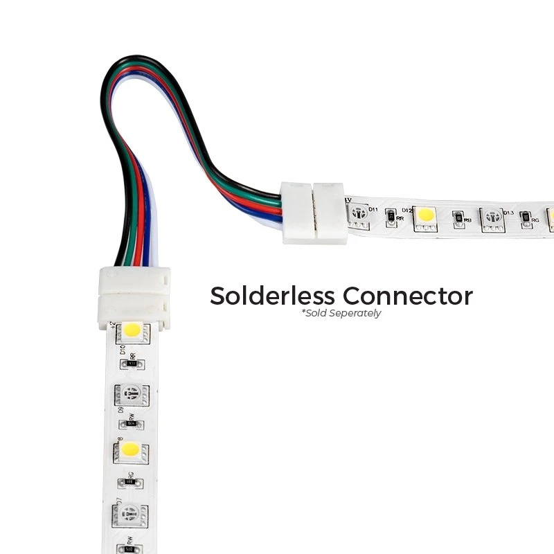 5m RGB+W LED Strip Light - Color-Changing LED Tape Light - 12V / 24V - IP20 - Image 6