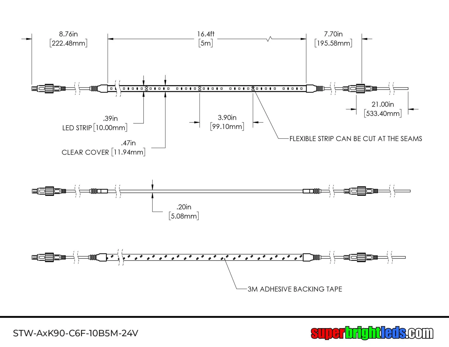5m White LED Strip Light - HighLight Series Tape Light - 24V - IP67 Waterproof - Natural White 4000K - 196.9in (16.40ft) - Image 14