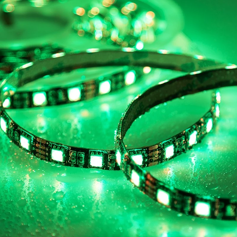 5m RGB LED Black PCB Strip Light - DynamicColor Series Tape Light - Dimmable - 12V - IP64 - Image 5