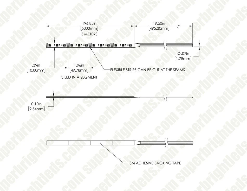 5m RGB LED Black PCB Strip Light - DynamicColor Series Tape Light - Dimmable - 12V - IP64 - Image 7