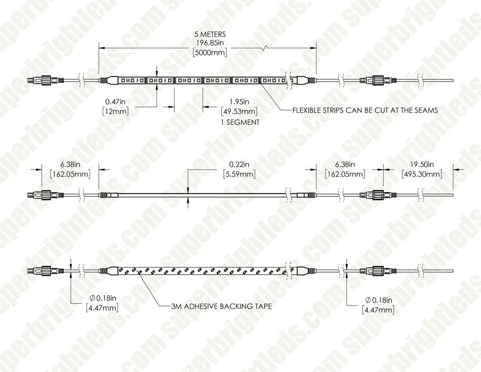 5m RGB LED Strip Light - Color-Changing LED Tape Light - 12V - IP67 Waterproof - RGB - 196.9in (16.40ft) - Image 13