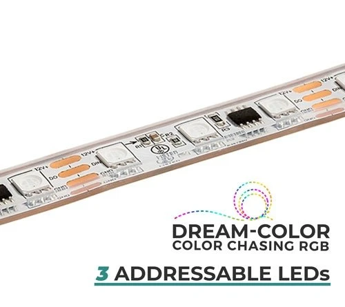 5m Digital RGB LED Strip Light - 18 LEDs/ft - Addressable Color-Chasing LED Tape Light - 12V - IP67 - RGB - Image 10