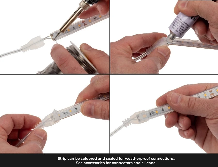 5m Single Color LED Strip Light - HighLight Series Tape Light - 12V - IP67 Waterproof - Red - 196.9in (16.40ft) - Image 4