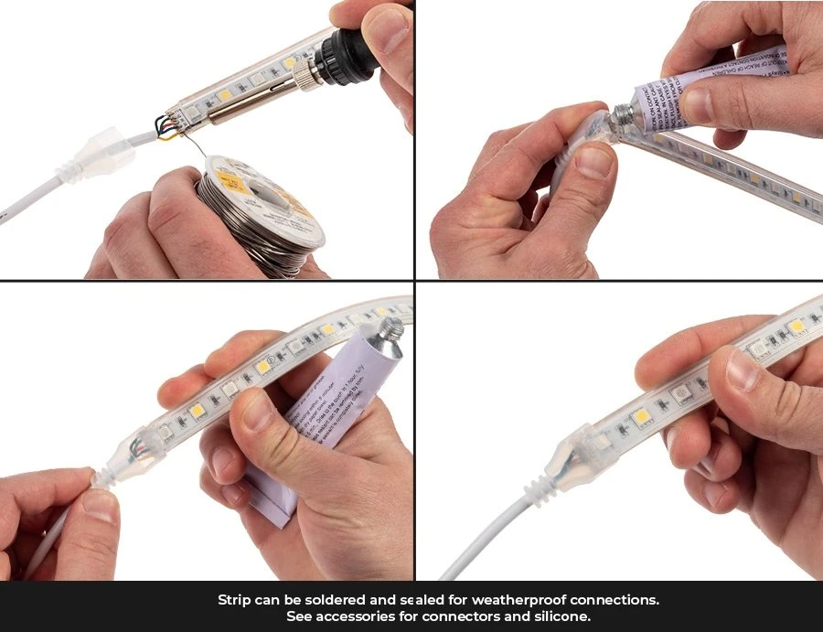 5m RGB+W LED Strip Light - Color-Changing LED Tape Light - 24V - IP68 Waterproof - Image 8