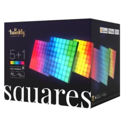 Twinkly Squares - Combo Pack - App-Controlled LED Panels - RGB Pixels - 1 Master Tile + 5 Extension Tiles