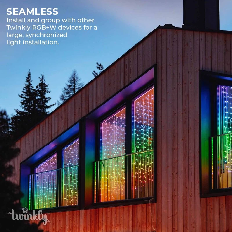 Twinkly Curtain - RGB+W LED Curtain Light String - App-Controlled - Generation II - 210 LED - 1.5x2.1m - Image 5