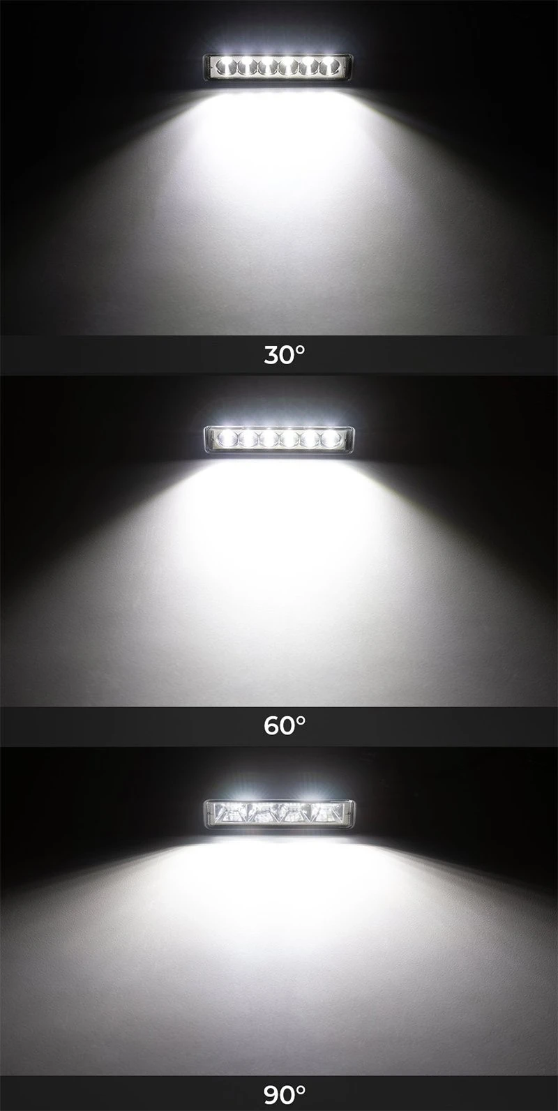 Off-Road LED Work Light / LED Driving Light - 6" Rectangle - 17W - 1,920 Lumens - 30 Degree - 2-Pack - Image 14