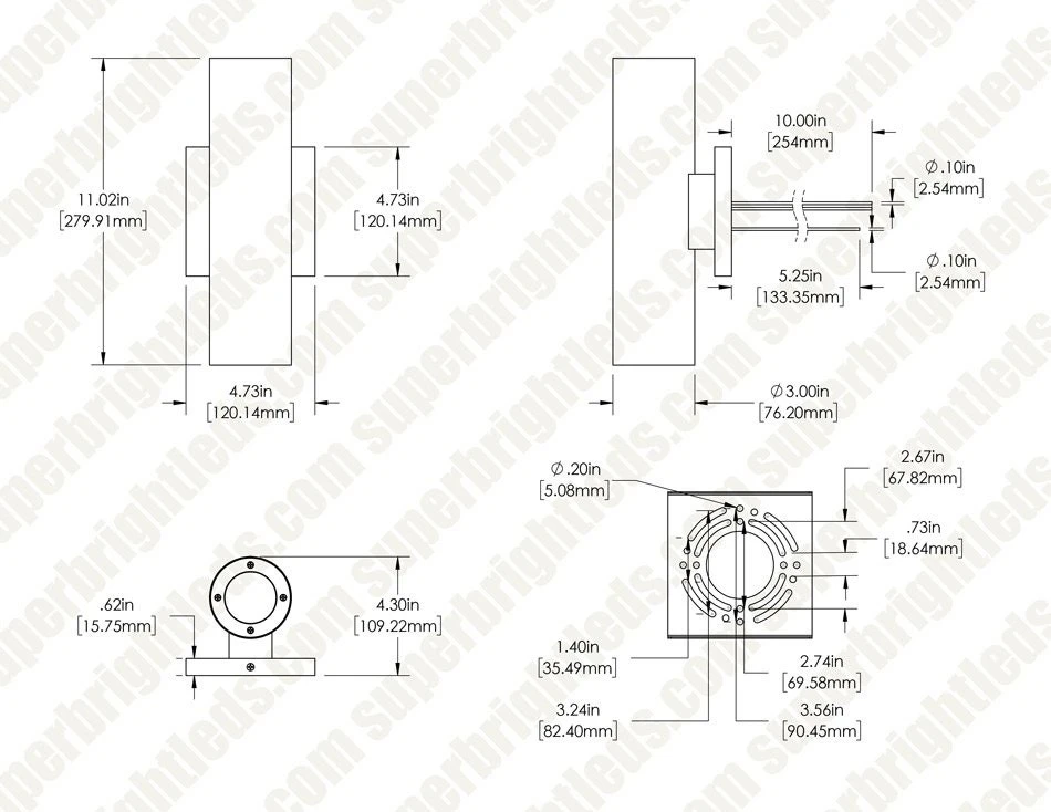 Up / Down Wall Sconce - 11" Black Round Cylinder LED Wall Light - 1400 Lumens - 3000K - Image 7