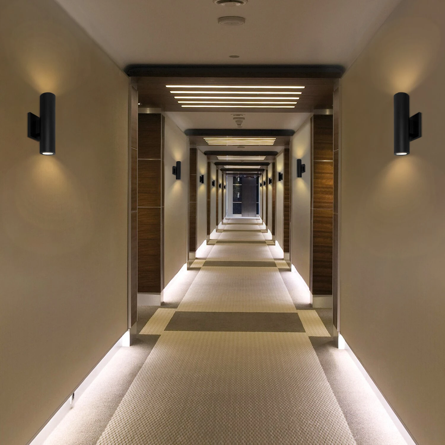 Up / Down Wall Sconce - 11" Black Round Cylinder LED Wall Light - 1400 Lumens - 3000K - Image 5